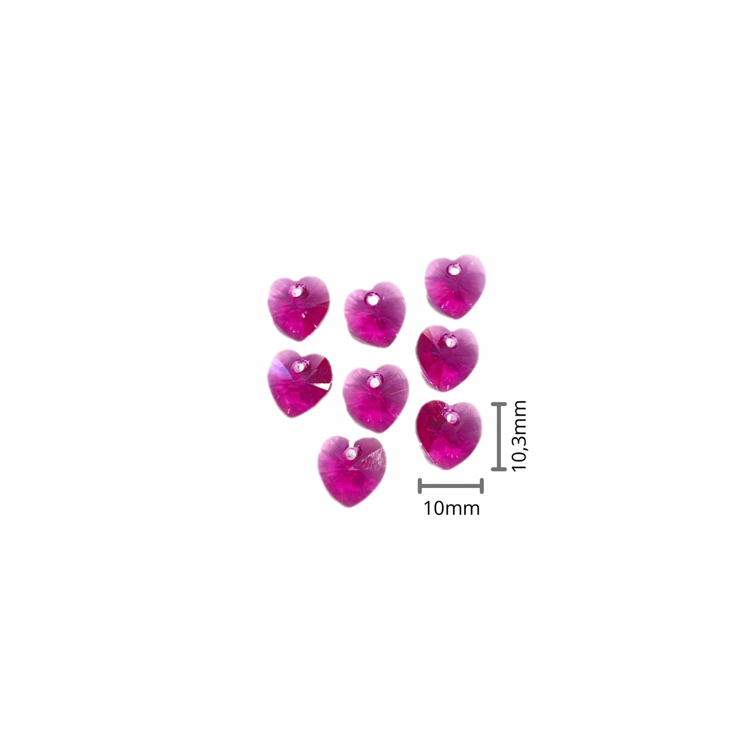Corazón Swarovski 6228 Fuchsia 10.3x10mm
