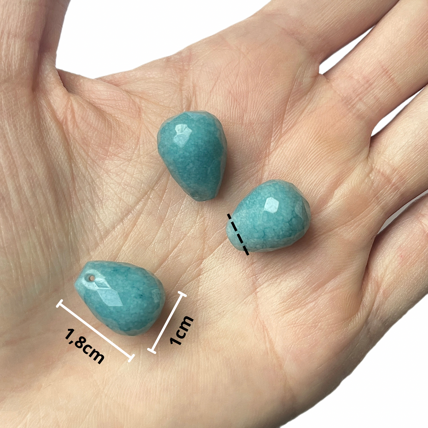 Jade Gris Azulado- Gota Facetada