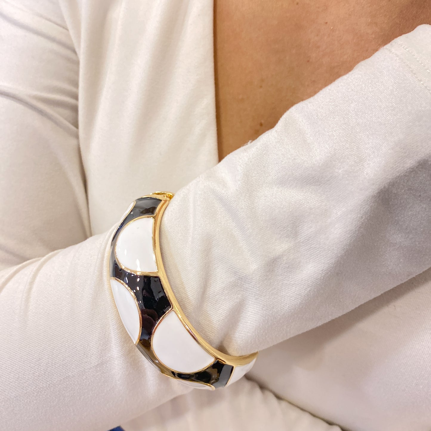 Pulsera Aro CIKI Blanco-Negro