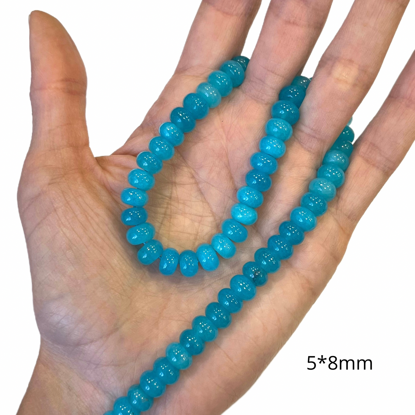 Sarta Rondela Jade Azul 5*8mm