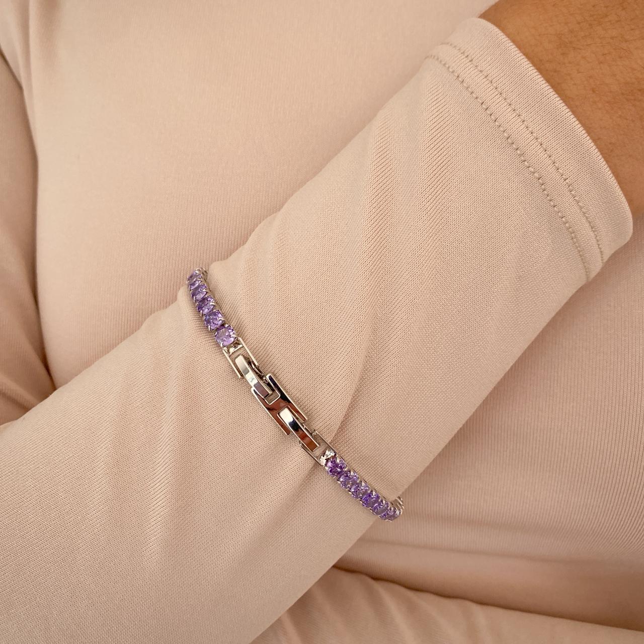 Pulsera JEZ Plateada-Morada