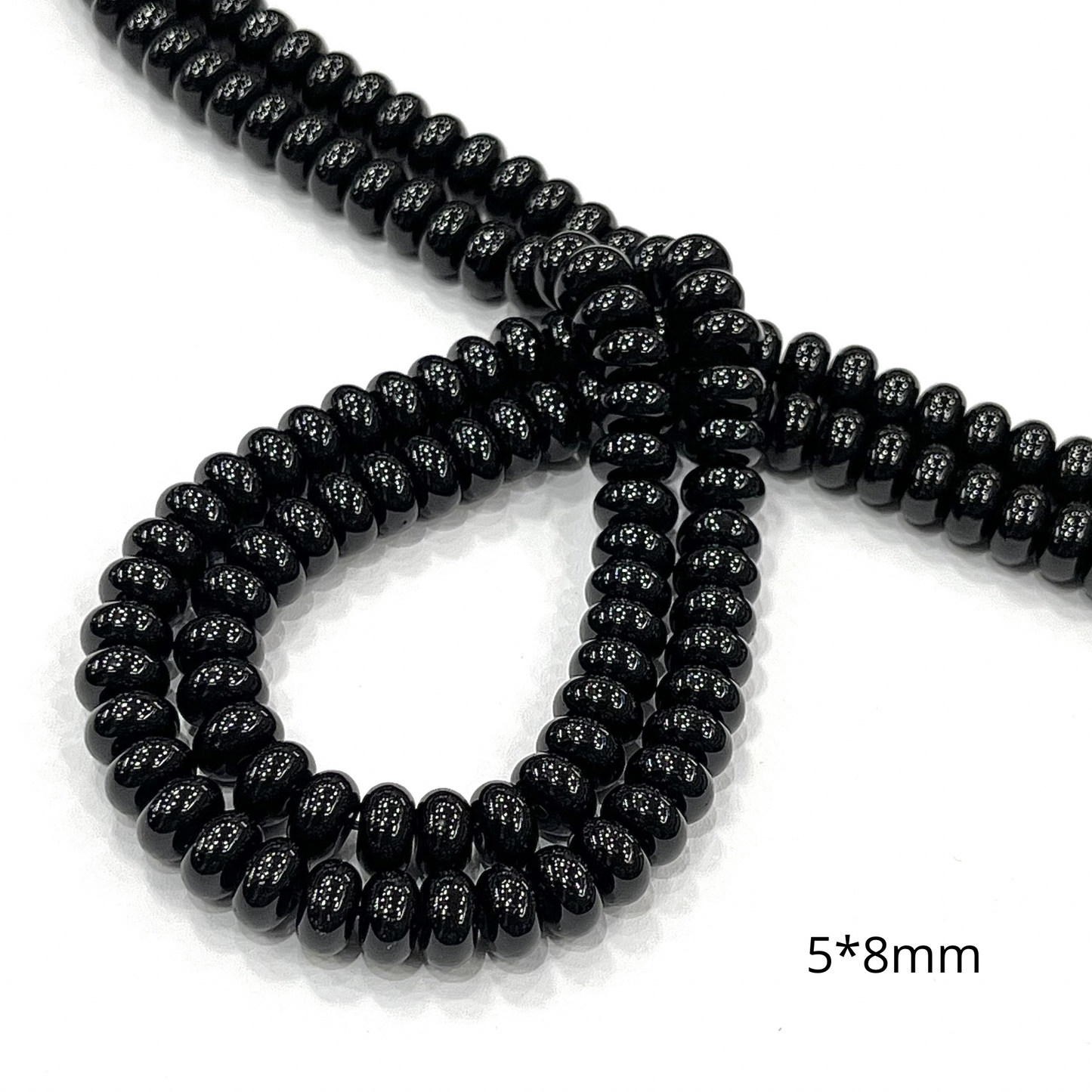 Sarta Rondela Agata Negra 5*8mm