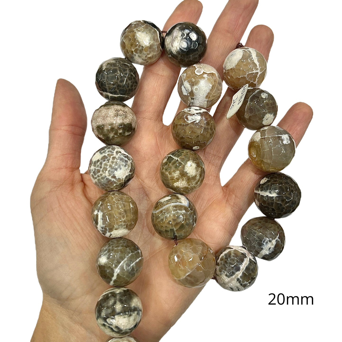 Sarta Agata Beige 20mm