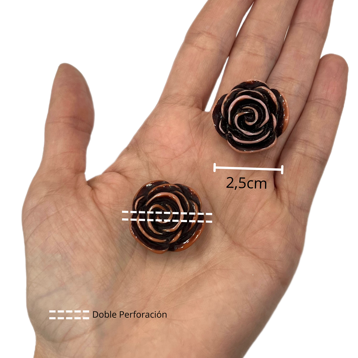 Rosa Acrílico Salmón 2,5cm