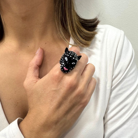 Anillo LUVIP Negro Ajustable (Talla 7-8-9)