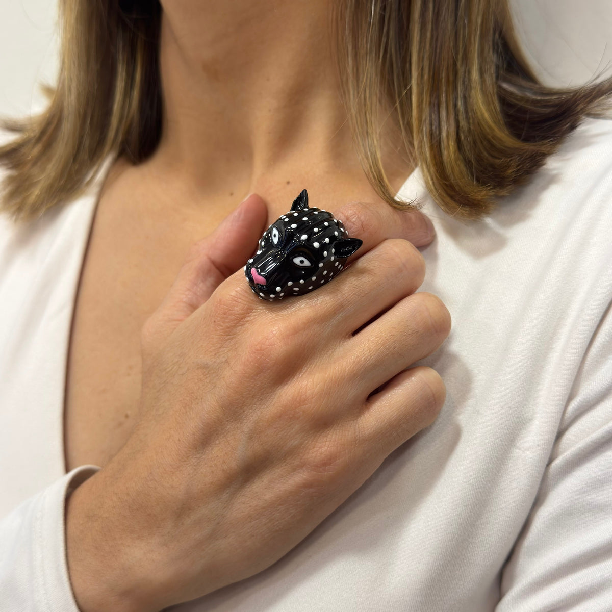 Anillo LUVIP Negro Ajustable (Talla 7-8-9)