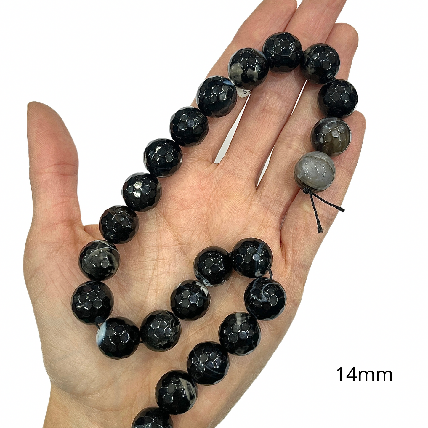 Sarta Agata Negra 14mm