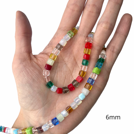 Sarta Murano Cubo Multicolor 6mm