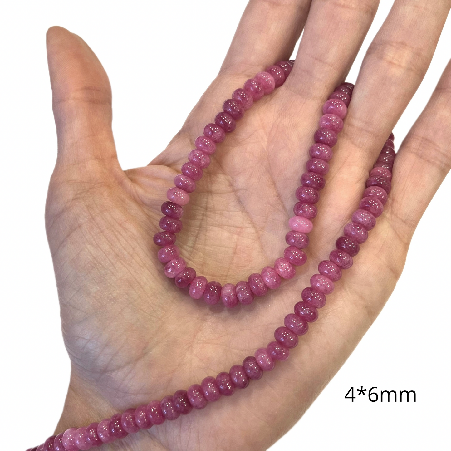 Sarta Rondela Jade Rosa 4*6mm