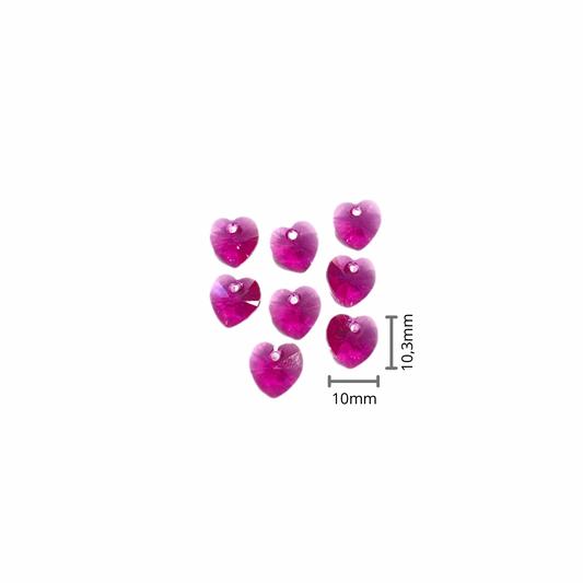 Corazón Swarovski 6228 Fuchsia 10.3x10mm