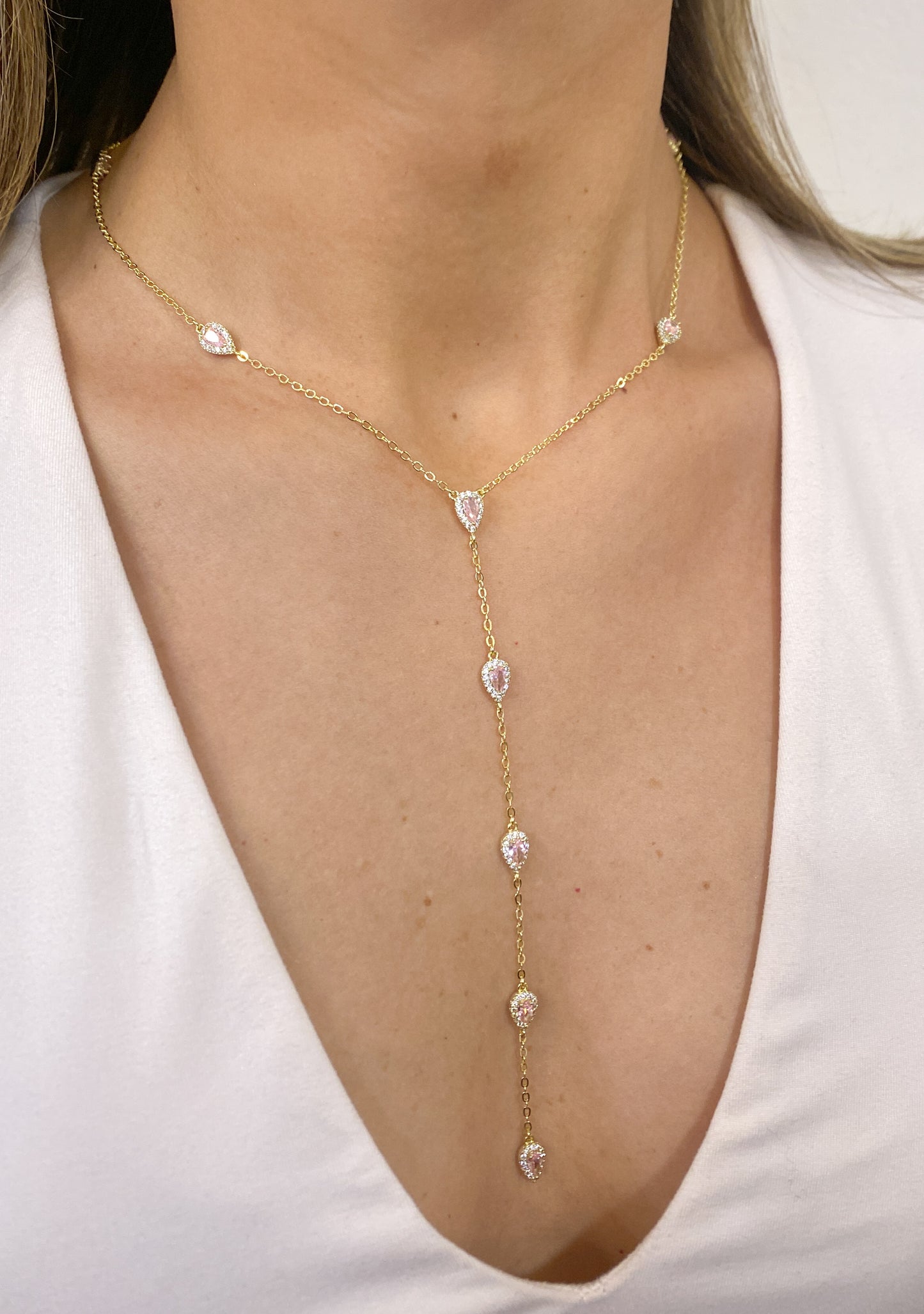 Collar Péndulo JIMOR Dorado-Rosa