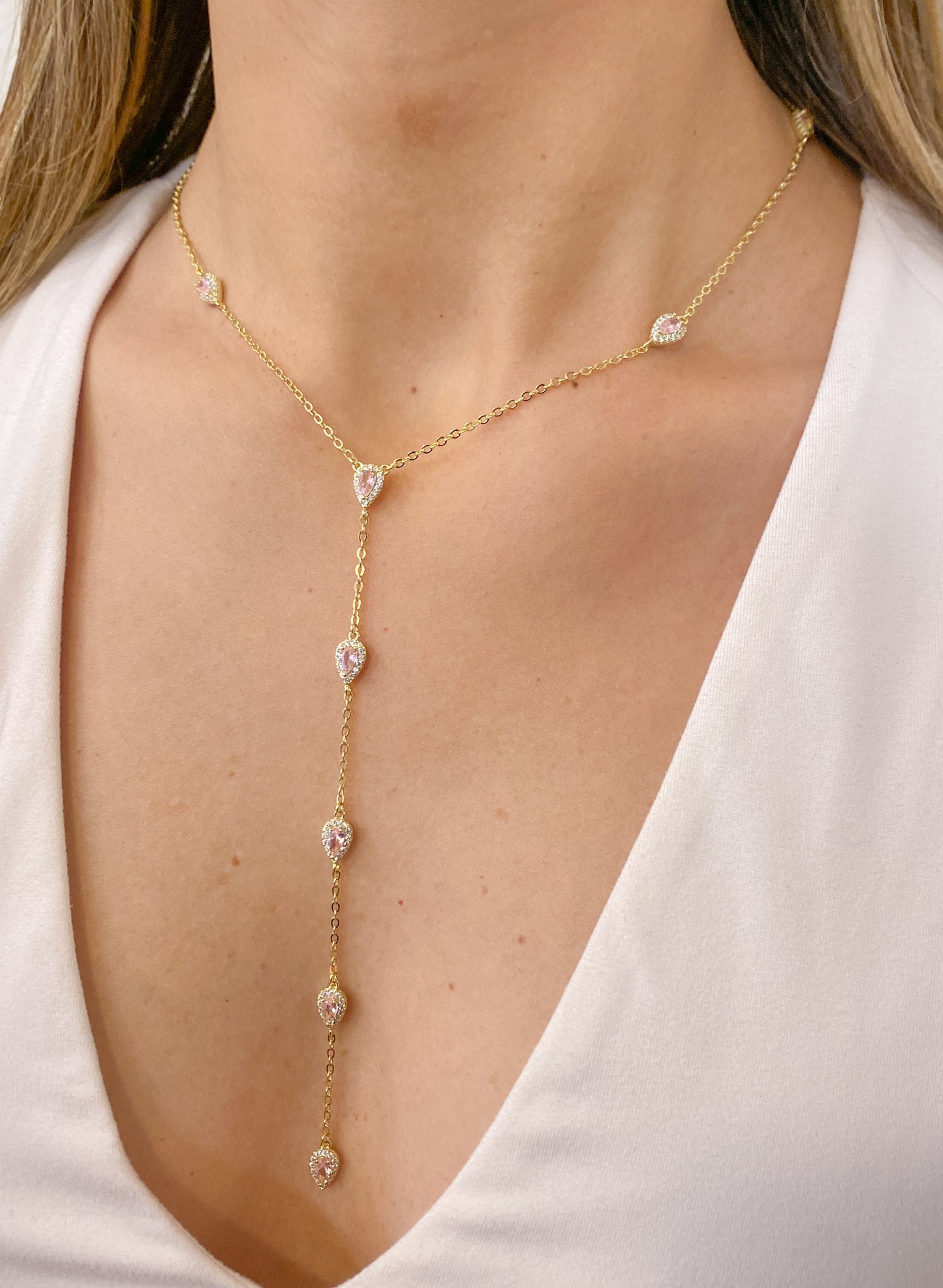 Collar Péndulo JIMOR Dorado-Rosa