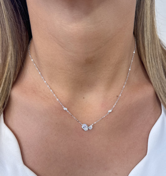 Collar XANU Plata Rodinada- Moissanita