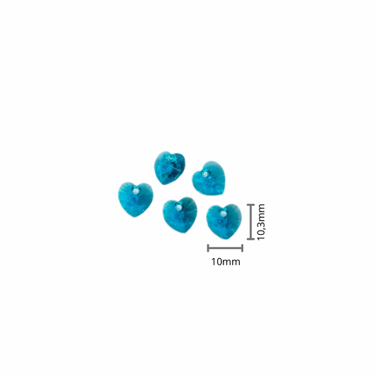 Corazón Swarovski 6228 Aquamarine 10.3x10mm