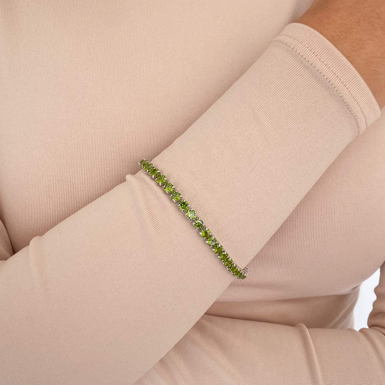 Pulsera JEZ Plateada-Verde Oliva