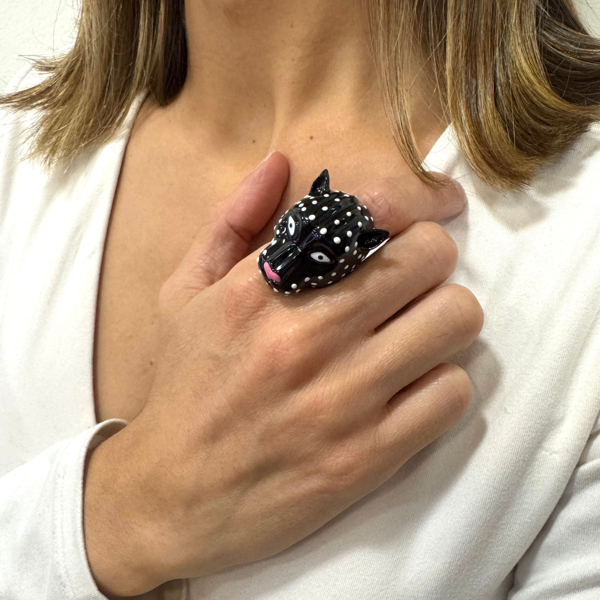 Anillo LUVIP Negro Ajustable (Talla 7-8-9)