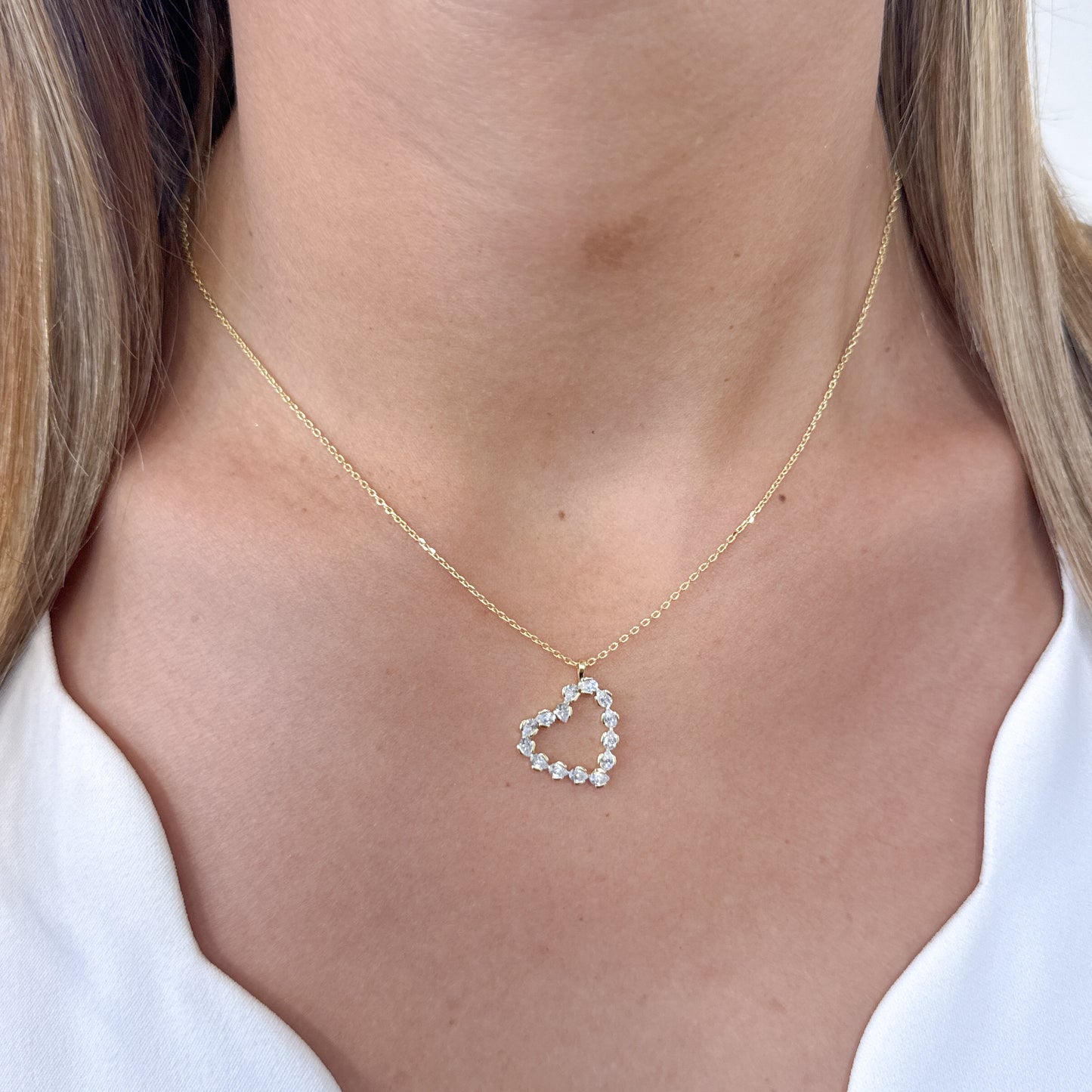 Collar ZAPIN Dorado Plata Rodinada- Moissanita