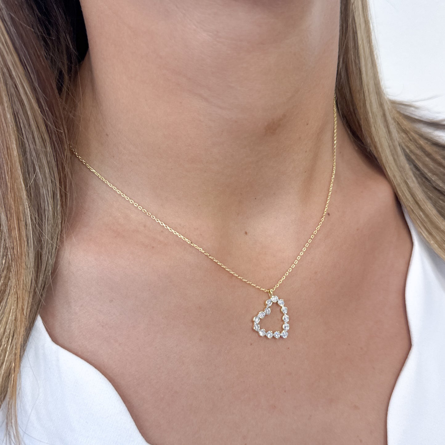 Collar ZAPIN Dorado Plata Rodinada- Moissanita