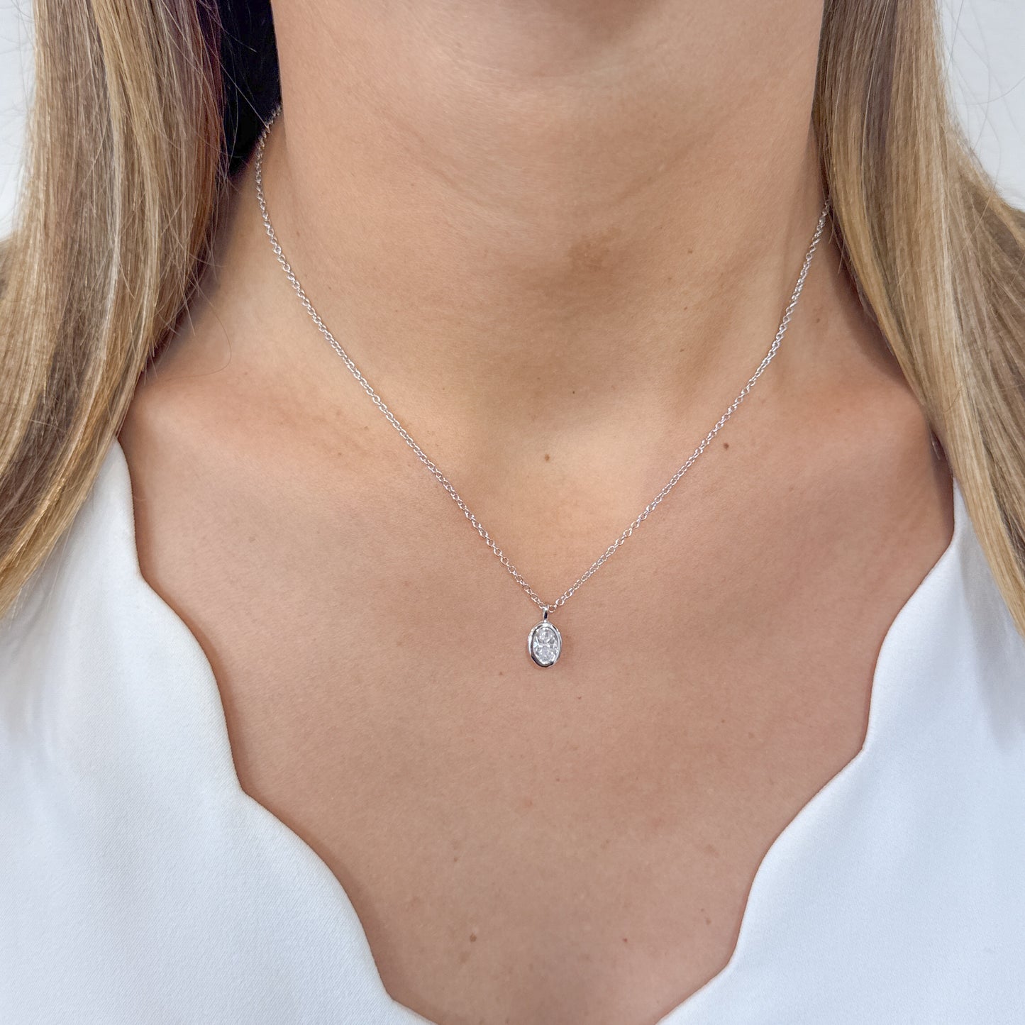Collar IVILU Plateado Rodio-Moissanita