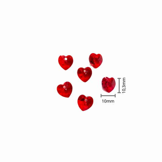 Corazón Swarovski 6228 Ligth Siam 10.3x10mm