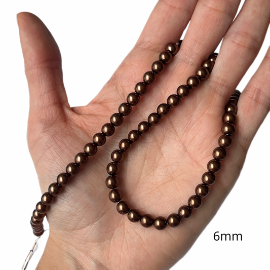 Sarta Perla Checa Cafe 6mm
