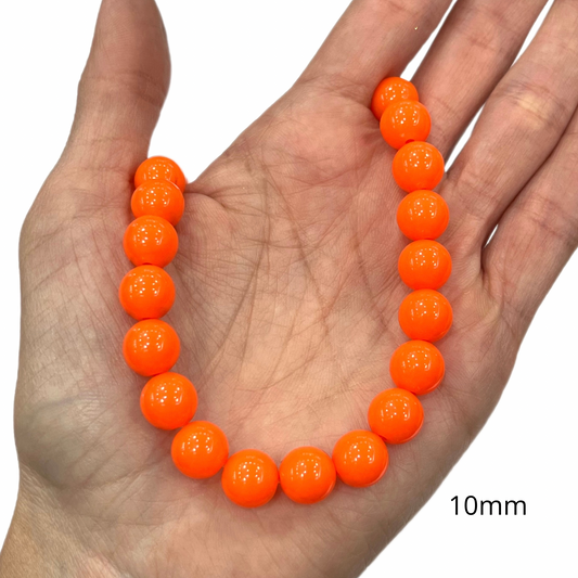 Sarta Bola Acrílico Naranja 10mm