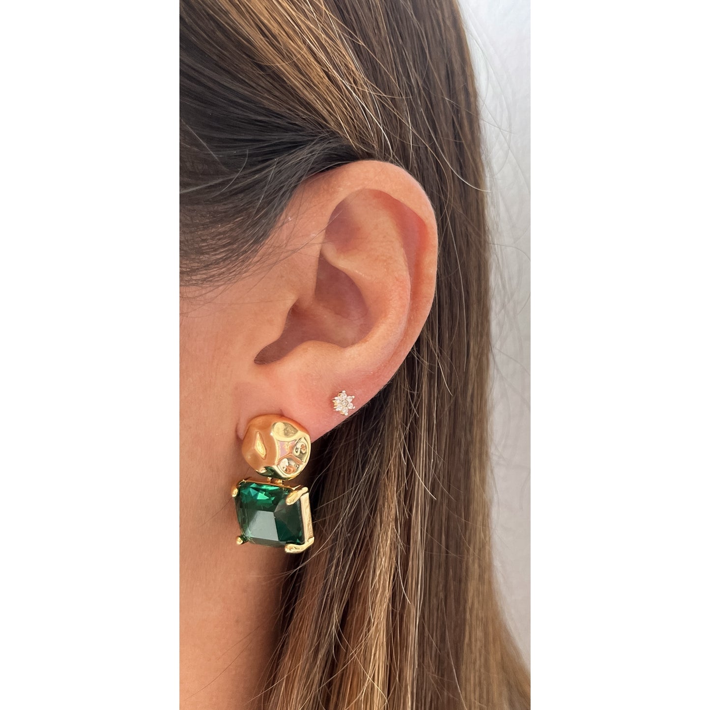 Aretes COZI Verde / Dorado