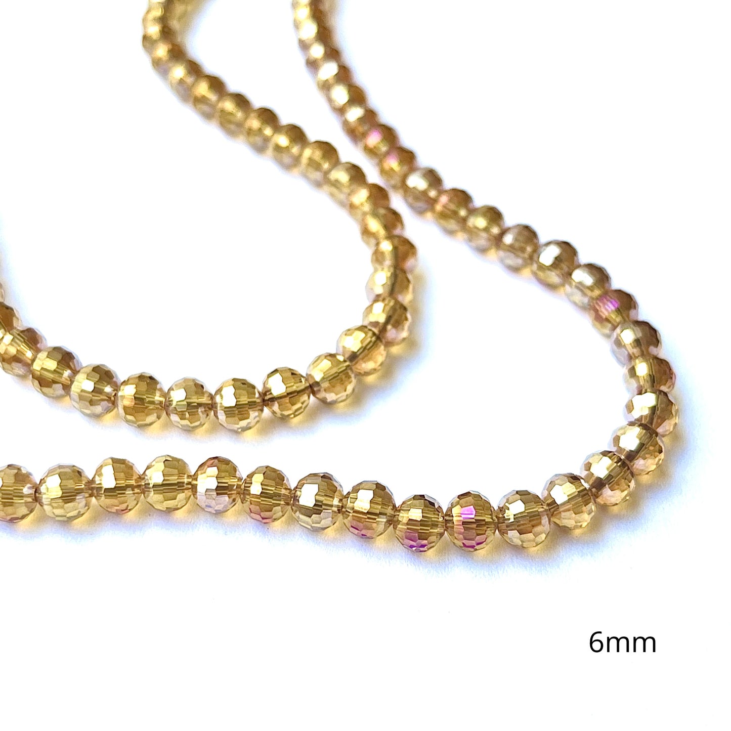 ✨🪩 Sarta Murano Bola Ambar 6mm 🪩 ✨