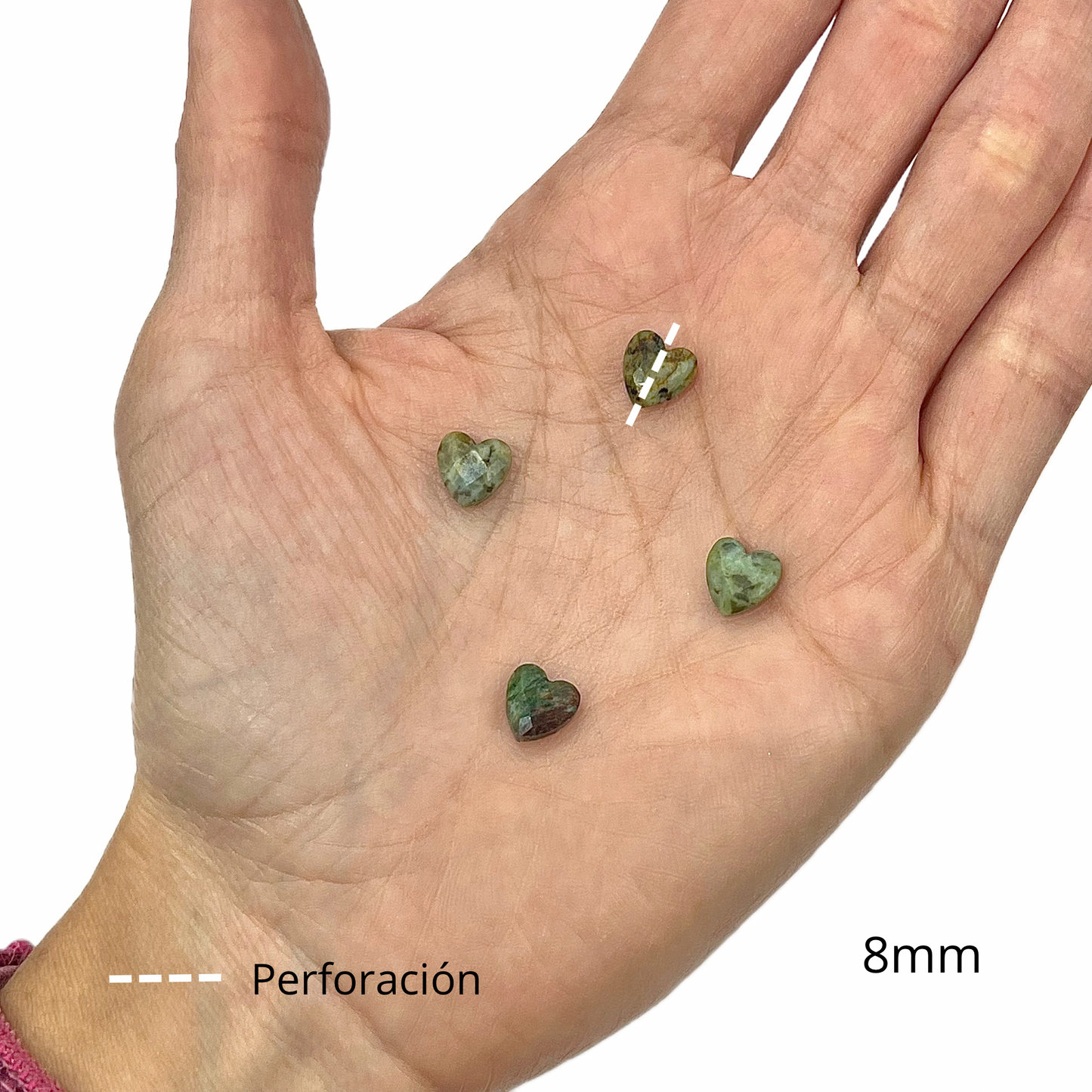 Sarta Corta Corazón Turquesa Africana 8mm