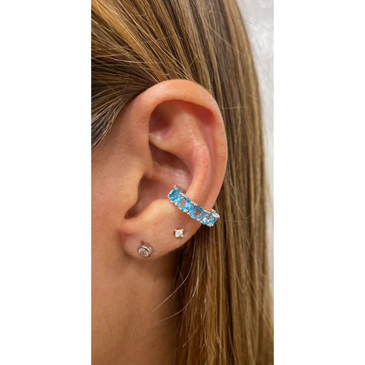 Earcuff UNAY Baby Blue / Plateado