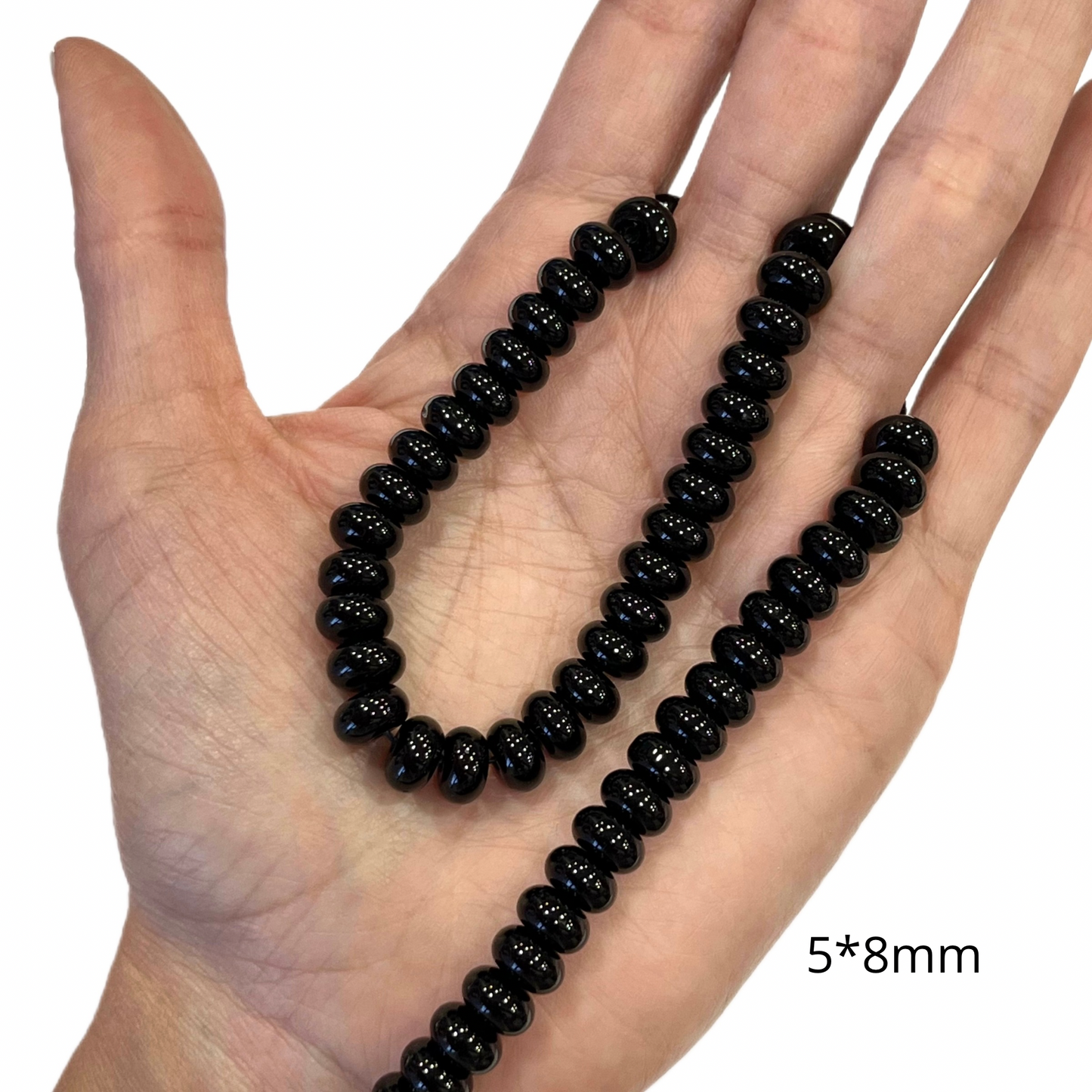 Sarta Rondela Agata Negra 5*8mm