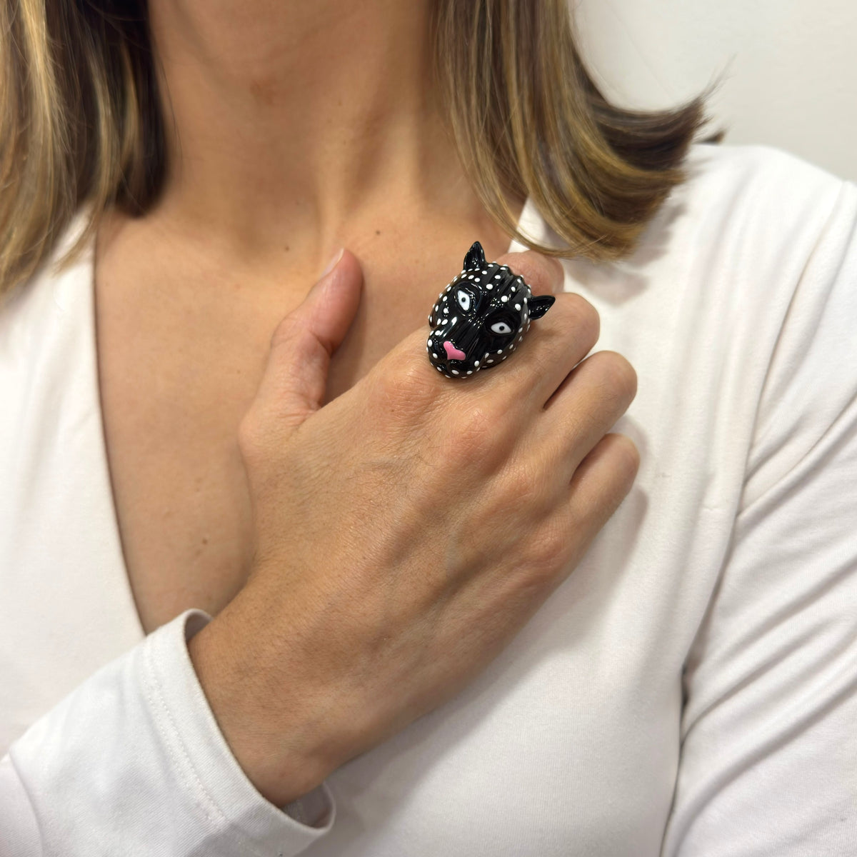 Anillo LUVIP Negro Ajustable (Talla 7-8-9)