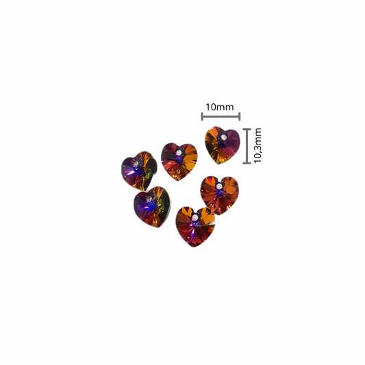 Corazón Swarovski 6228 Crystal Volcano 10.3x10mm