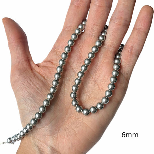 Sarta Perla Checa Gris 6mm