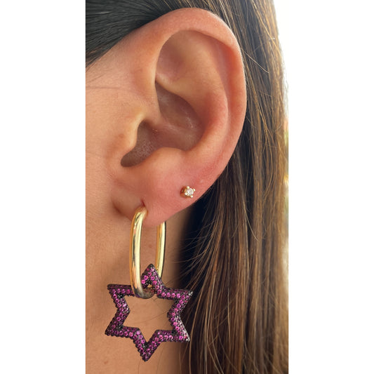 Aretes FRONGE Fucsia