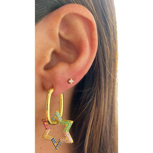 Aretes FRONGE Dorado / Multicolor