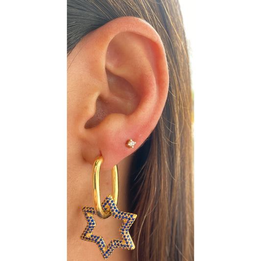 Aretes FRONGE Dorado / Azul